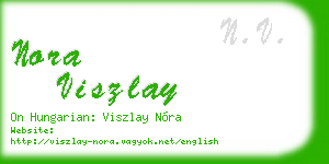 nora viszlay business card