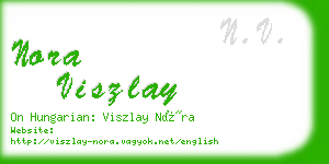 nora viszlay business card